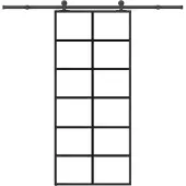 vidaXL Schuifdeur met beslag 90x205 cm ESG-glas en aluminium