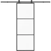 vidaXL Schuifdeur met beslag 76x205 cm ESG-glas en aluminium
