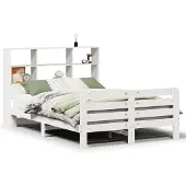 vidaXL Bedframe zonder matras massief grenenhout wit 160x200 cm