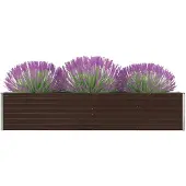 vidaXL Lit surélevé de jardin Acier galvanisé 320x40x45 cm Marron47054