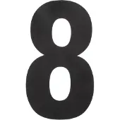Intersteel Deurbeslag | Huisnummer 8 | | 50 cm (XXL, RVS, Mat Zwart)