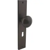 Intersteel knopschild rechthoekig 245x45mm vaste knop en wisselstift sleutelgat 56mm - antraciet