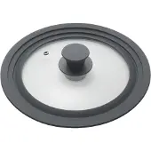 Metaltex - Pannendeksel 16-20 cm - Universeel Glazen deksel - Met Siliconen Rand en Stoomventiel - Anti Spatdeksel