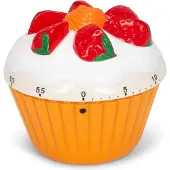 Patisse kookwekker cupcake 7,6 x 7,6 cm oranje/wit/rood