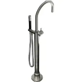 Hotbath Cobber X CX077 Vrijstaande Badkraan - Geborsteld Nikkel - Messing - Kranen, Badkranen, Vrijstaande Badkranen - 8719638625197