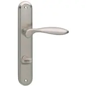 Intersteel Deurkruk George op langschild met toilet-/badkamersluiting 63/8 mm - nikkel mat