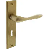 Intersteel Deurkruk Banaan op schild sleutelgat 56mm - messing getrommeld