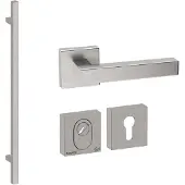 Hardbrass Voordeurset vierkant 3-delig met greep Toronto 1160mm SKG3 met kerntrekbeveiliging - RVS