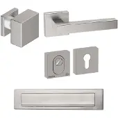Hardbrass Voordeurset Quadro 60 vierkant SKG3 met kerntrekbeveiliging - RVS