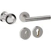 Hardbrass Voordeurset Sfera 3-delig rond SKG3 met kerntrekbeveiliging- RVS