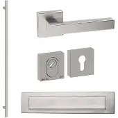 Hardbrass Voordeurset vierkant met Toronto XL-greep 1900mm SKG3 met kerntrekbeveiliging - RVS