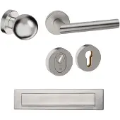 Hardbrass Voordeurset Sfera rond SKG3 met kerntrekbeveiliging - RVS