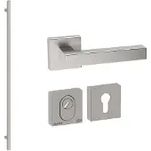 Hardbrass Voordeurset vierkant 3-delig met XL-greep 1900mm SKG3 met kerntrekbeveiliging - RVS