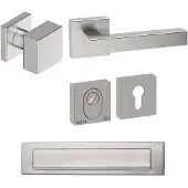 Hardbrass Voordeurset Quadro 50 vierkant SKG3 met kerntrekbeveiliging - RVS