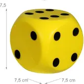 Johntoy foam dobbelsteen 7,5 cm oranje