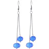 Behave - Oorbellen - Oorhangers met transparant blauw facet geslepen kralen