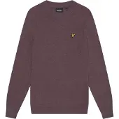 Lyle & Scott Heren Trui Lyle And Scott in lamswolmix met ronde hals in paars
