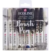Talens Ecoline Brushpen Talens Ecoline set à 10 stuks grijs