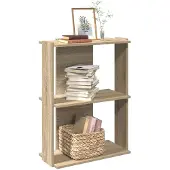 vidaXL Boekenkast 3-laags 60x30x80 cm bewerkt hout sonoma eikenkleurig