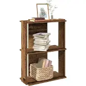 vidaXL Boekenkast 3-laags 60x30x80 cm bewerkt hout oud houtkleur
