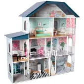 Deqube Houten Poppenhuis Met 4 Verdiepingen Premium