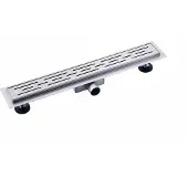 FortiFura Galeria douchegoot - 160cm - met rooster - met vloerflens - Geborsteld RVS PVD (RVS) YZ-A60-Basic-drain