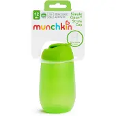 Munchkin Rietjesbeker - Anti-Lek Drinkbeker - Simple Clean - Eenvoudig te reinigen - Vaatwasser bestendig - Drinkbeker voor Baby en Kind - 296ml - Groen