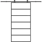vidaXL Schuifdeur met beslagset 102x205 cm aluminium en ESG-glas
