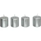 Atmosphera Set van 4 satijnen kaarsen, 4 x 4,5 cm