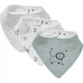 Vertbaudet Set met 3 slabbetjes van katoengaas wit