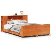 vidaXL Bed met matras massief grenenhout wasbruin 140x190 cm