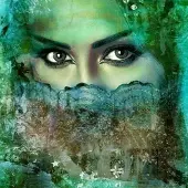 Safaary Arabisch schilderij Beautiful Lina Turquoise