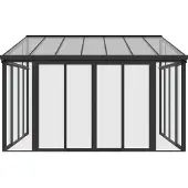 Juskys Aluminium Overkapping / Serre - Grijs - Incl. Zijwanden & Schuifdeur