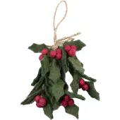 Sjaal met Verhaal Hanger Vilt Holly Berry Large - 15cm - Fairtrade