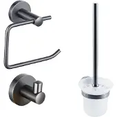 FortiFura Calvi toiletset 3-delig - PVD - geborsteld gunmetal (antraciet) SW721175 SW721173 SW721176