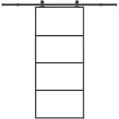 vidaXL Schuifdeur met beslag 90x205 cm ESG-glas en aluminium