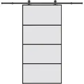vidaXL - Schuifdeur - met - beslag - 102,5x205 - cm - ESG-glas - en - aluminium