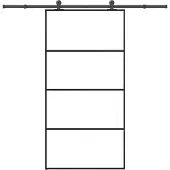 vidaXL Schuifdeur met beslag 102,5x205 cm ESG-glas en aluminium