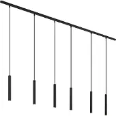 QAZQA Modern railsysteem met 6 zwarte hanglampen 1-fase - Slimline Keno