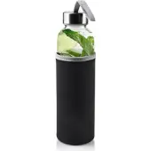 Mondex Glazen waterfles met zwarte neopreen hoes - 490 ml