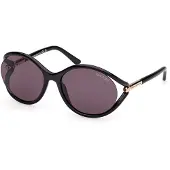 Tom Ford Dark Smoke Lens Glanzende Zwarte Zonnebril