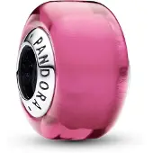 Pandora Mini charm van roze Murano glas