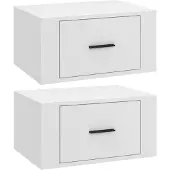 vidaXL Nachtkastjes 2 st wandgemonteerd 50x36x25 cm wit