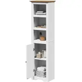 vidaXL Badkamerkast BODO 44x30x160 cm wit en bruin