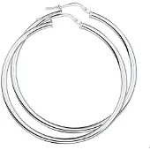 Trendjuwelier huiscollectie Creolen Ronde Buis Zilver Glanzend 3 mm x 45 mm