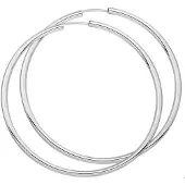 Trendjuwelier huiscollectie Creolen Ronde Buis Zilver Glanzend 2.5 mm x 60 mm