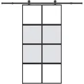 vidaXL - Schuifdeur - met - beslag - 102,5x205 - cm - gehard - glas - en - aluminium