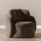 Livin24 Fauteuil Cali chenille bruin