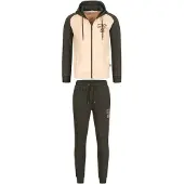 Lonsdale Joggingpak 'STRETTON' crème / olijfgroen