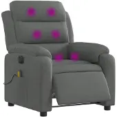 vidaXL Massagestoel elektrisch verstelbaar stof donkergrijs